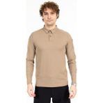 Akn 22013 Polo Yaka Uzun Kollu Taktik Sweatshırt - XL - Bej