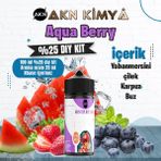 Akn Kimya Aquaberry Yoğun Dıy Kit Yabanmersini Çilek Karpuz Buz Gıda Aroması %25 Oranda Aroma İçerir (Hazır Değildir ) - 100 ml