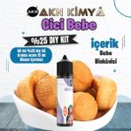 Akn Kimya Cici Bebe Yoğun Dıy Kit Bebe Bisküvisi Gıda Aroması %25 Oranda Aroma İçerir (Hazır Değildir ) - 60 ml