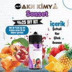 Akn Kimya Sonset Yoğun Dıy Kit Şeftali Çilek Ananas Gıda Aroması %25 Oranda Aroma İçerir (Hazır Değildir ) - 100 ml