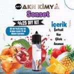 Akn Kimya Sonset Yoğun Dıy Kit Şeftali Çilek Ananas Gıda Aroması %25 Oranda Aroma İçerir (Hazır Değildir ) - 60 ml