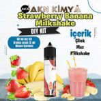 Akn Kimya Strawberry Banana Milkshake Dıy Kit Çilek Muz Gıda Aroması %20 Oranda Aroma İçerir (Hazır Değildir ) - 60 ml