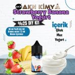 Akn Kimya Strawberry Banana Yoğurt Yoğun Dıy Kit Çilek Muz Yogurt Gıda Aroması %25 Oranda Aroma İçerir (Hazır Değildir ) - 30 ml