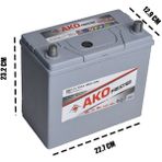 Ako Akü 55 Amper NS60 B - Düz 2025 ÜRETİM YILI
