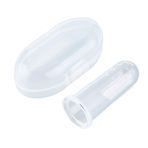 AKOAK 1 Paket Kullanışlı Bebek Parmak Diş Fırçası Yumuşak Silikon Bebek Eğitim Diş Fırçası Saklama Kutulu Diş Fırçası Bebek Diş Temizleme Masajı Ağız Bakımı (Beyaz)