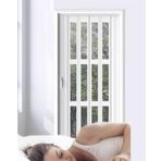 Akordeon Kapı Beyaz Ses Geçirmez Yatak Odası Akordeon Katlanır Kapılar Iç, Dolap/Ahır Mahremiyeti Için Kıvrımlı Kapı Akordeon Kapısı, Pvc Sürgülü Panel Kapısı(30x40in(76x101cm))