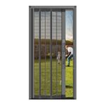 Akordeon Kapı No-Drilling Multifold Sliding Door - Aluminium Frames and Mesh, Airer Lockable Doorway Folding Partition Gate, Single or Double Door Customize Size(58cmx210cm/23inx83in)