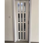Akordeon Kapı Şeffaf Panelli Iç Akordeon Kapısı, Kapı Dolabı Çamaşır Odası Için Beyaz Manyetik Akordeon Kapılar, Ahır Garaj Sürgülü Kapısı(31x80in(78.7x203.2cm))