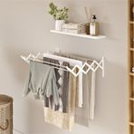 Akordiyon 70cm Çamaşır Kurutma Askısı Duvara Monte Katlanabilir Kurutmalık Banyo Balkon Beyaz Beyaz