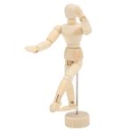 Akozon Ahşap Manken, Manken İnsan Vücudu Oranları Sanatçı için Taşınabilir Sanat Eskizler Çizim Ahşap 14 Döner Eklem (Ahşap Figür 10,5 cm
