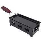 Akozon Mini Peynir Raclette, Bakeware Pişirme Aracı Izgara Siyah Saplı Dikdörtgen Pan Tereyağı