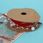 Akozon Noel Süslemeleri Ve DIY El Sanatları Için Zarif 2 YardS1.8m Boncuklu Kurdele, Çok Yönlü Dekoratif Sarma Şeridi