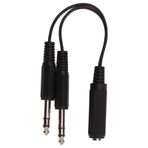 Akozon Ses Kablosu Dişi 2 Erkek Ayırıcı Y Kablosu 6.35mm Sinyal İletimini Artırıcı 0.2m