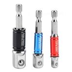 Akozon Set di adattatori per prese di impatto | 3Pcs/Set Hex Drill Bit Socket Adapter Drive Electric Impact Driver 1/4in 3/8in 1/2in(Tipo C)