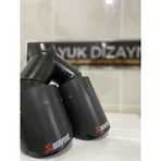 Akrapovic Karbon Egzoz Ucu Çift Çıkış 90mm Sol --mayukdizayn--
