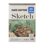 Akraz Art Design Eskiz Defteri A4 Spralli 35 Yaprak 160 gr 210x297 mm Sketch Book Üstten Açılmalı spiralli Ezkiz Defter 1 adet