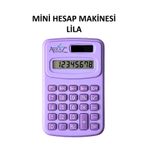 Akraz Art Design Mini Taşınabilir Renkli Hesap Makinesi LİLA Öğrenci Hesap Makinesi 8 hane güneş enerjili
