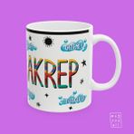 Akrep Burcu Scorpio Astroloji Temalı Özel Çizim Tasarım Hediyelik Porselen Kahve Kupası - Beyaz - 325 ml