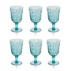 Akrilik Aquamarin 6lı Kadeh & Su Meşrubat Kahve Yanı Bardağı 450 Ml ( Cam Değildir )