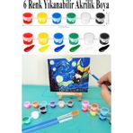 Akrilik Boya 3 Ml 6 Renk 20 Paket Mini Küçük Akrilik Boya Taş Ahşap Seramik Tuval Alçı Tuval Etkinlik Boyama Sanatsal Çok Renkli