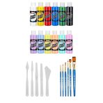 Akrilik Boya Seti 70 Cc 6 Ana Renk 6 Pastel Renk Plastik Spatula Seti Akrilik Set