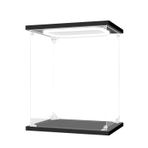 Akrilik Ekran Kutusu, Siyah Tabanlı ve Kapaklı LED Akrilik Ekran Kutusu, Koleksiyon için Kolay Kurulum Vitrini, 14x14x14 inç Kapılı Şeffaf Kılıf, Oyuncaklar ve Hatıralar için Mükemmel