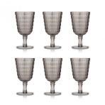 Akrilik Füme 6lı Kadeh & Su Meşrubat Kahve Yanı Bardağı 450 Ml ( Cam Değildir )