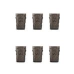 Akrilik Füme 6'lı Kısa Bardak & Su Meşrubat Kahve Yanı Bardağı 400 ml ( Cam Değildir )