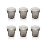 Akrilik Füme 6lıi Kısa Bardak & Su Meşrubat Kahve Yanı Bardağı 300 Ml ( Cam Değildir )