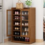 Akrilik Kapılı Bağımsız 7 Katmanlı Bambu Ayakkabı Dolabı Giriş Koridoru ve Oturma Odası Depolama Alanı için Şık Ayakkabı Nizer Ayakkabı Rafı (60 × 32 × 93 cm Kahverengi)