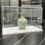akrilik kutu Ahşap Tabanlı Kilitlenebilir Akrilik Vitrin, İstiflenebilir ve Kolay Montaj Saklama Kutusu, Çıkarılabilir Toz Geçirmez Şeffaf Vitrin(White,12x12x20in/30x30x50cm)