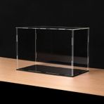 akrilik kutu Büyük Akrilik Ekran Kutusu Alternatif Cam, Aksiyon Figürleri, Bebekler, Oyuncaklar, Minyatürler için Şeffaf Toz Geçirmez Vitrin, Kolay Montaj(Black Base,45x45x45cm)