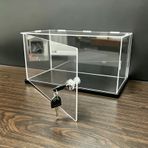akrilik kutu Kilit ve Anahtarlı Toz Geçirmez Koruyucu Vitrin, Özelleştirilebilir Boyutlar ve Kolay Montaj, Figürler için Şeffaf Akrilik Kutu(Black,25x15x15cm(10x6x6in))