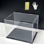 akrilik kutu Koleksiyon için Dikdörtgen Akrilik Vitrin Standı, Yüksek Şeffaflık Depolama Dolabı, Toz Geçirmez Koruma Vitrin Standı(Black Base,40x40x55cm)