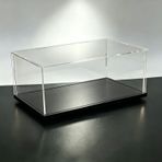 akrilik kutu Şeffaf Akrilik Teşhir Kutusu 25 30 40 45 50 60 cm Boy, Modeller İçin Montajlı Toz Geçirmez Vitrin, Plastik Saklama Kutuları(Black Base,45x30x30cm)