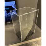 akrilik kutu Şeffaf Panelli Uzun Akrilik Figür Vitrini, Koleksiyonluk Eşyalar için Tezgah Üstü Kutusunu Birleştirin, Toz Geçirmez Plastik Saklama Kutuları(Black Base,25x25x40cm)