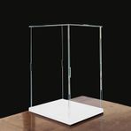 akrilik kutu Toz Geçirmez Kapaklı Şeffaf Akrilik Teşhir Kutusu, Minyatür Modeller için Vitrin Depolama Organizatörü, Büyük Plastik Stand Organizatörü(White Base,30x30x50cm)