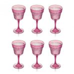 Akrilik Mürdüm 6lı Kadeh & Su Meşrubat Kahve Yanı Bardağı 300 Ml ( Cam Değildir )