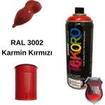 Akrilik Sprey Boya Tekoro 400 ml – Metal, Plastik, Ahşap Cam ve Oto Yüzeylere Uygun Renkler - 3002 Karmen Kırmızısı