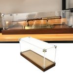 Akrilik Teşhir Kutusu, 50-85cm Koleksiyon için Şeffaf Akrilik Vitrin, Metal Köşeli ve Ahşap Tabanlı Toz Geçirmez Depolama, Tezgah Üstü Organizatör Showbox (70x25x25cm/28x10x10in)