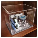Akrilik Teşhir Kutusu, Aksiyon Figürleri, Oyuncaklar ve Modeller için Büyük Akrilik Vitrin - 45x20x20 cm/18x8x8in, Bebekler, Şapkalar, Trenler, Koleksiyonlar için Siyah Taban Organizatör Kutusu