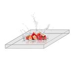 Akrilik Teşhir Kutusu, Servis ve Fotoğraf için Şeffaf Akrilik Dekoratif Tepsi, Çok Yönlü Vitrin Banyo ve Komidin için Toz Kapağı, Şık 50x40x5.5cm Akrilik Su Deposu Tepsisi.