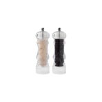 Akrilik Tuz Karabiber Değirmeni Öğütücü - Baharat Öğütücüsü, 14 cm 2 Adet, Akrilik Değirmen 14 cm - Ahşap