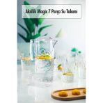 Akrilik Yeşil Sürahi 2,3 Lt 6'Lı & Su Meşrubat Kahve Yanı Bardağı 400 Ml Seti ( Cam Değildir)