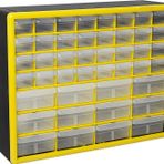 Akro-Mils 10144, 44 Çekmeceli Plastik Parçalar Depolama Donanımı ve El İşi Dolabı, 50 cm G x 16 cm D x 40 cm Y, Sarı