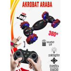 Akrobat 360 Dönen Işıklı Müzikli Uzaktan Kumandalı Full Fonksiyon Araba - Kırmızı