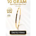 Aks Gold 22 Ayar Tse Belgeli (10 Gram) 2 mm Kiprit Çöpü Ajda Altın Bilezik Gold Düğün - 6,2