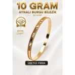 Aks Gold 22 Ayar Tse Belgeli (10 Gram) Aynalı Burgu Ajda Bilezik Gold Altın Bilezik Düğün Nişan - 6,2