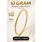 Aks Gold 22 Ayar TSE Belgeli (10 GRAM) Burgulu Ajda Altın Bilezik İşçiliksiz - 6,2