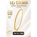 Aks Gold 22 Ayar Tse Belgeli (10 Gram) Lazerli Ajda Altın Bilezik Gold Düğün Nişan - 6,2